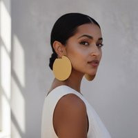 Large Gold Statement Earrings - Oversized Disc, Minimalist Jewelry | Etsy (US)