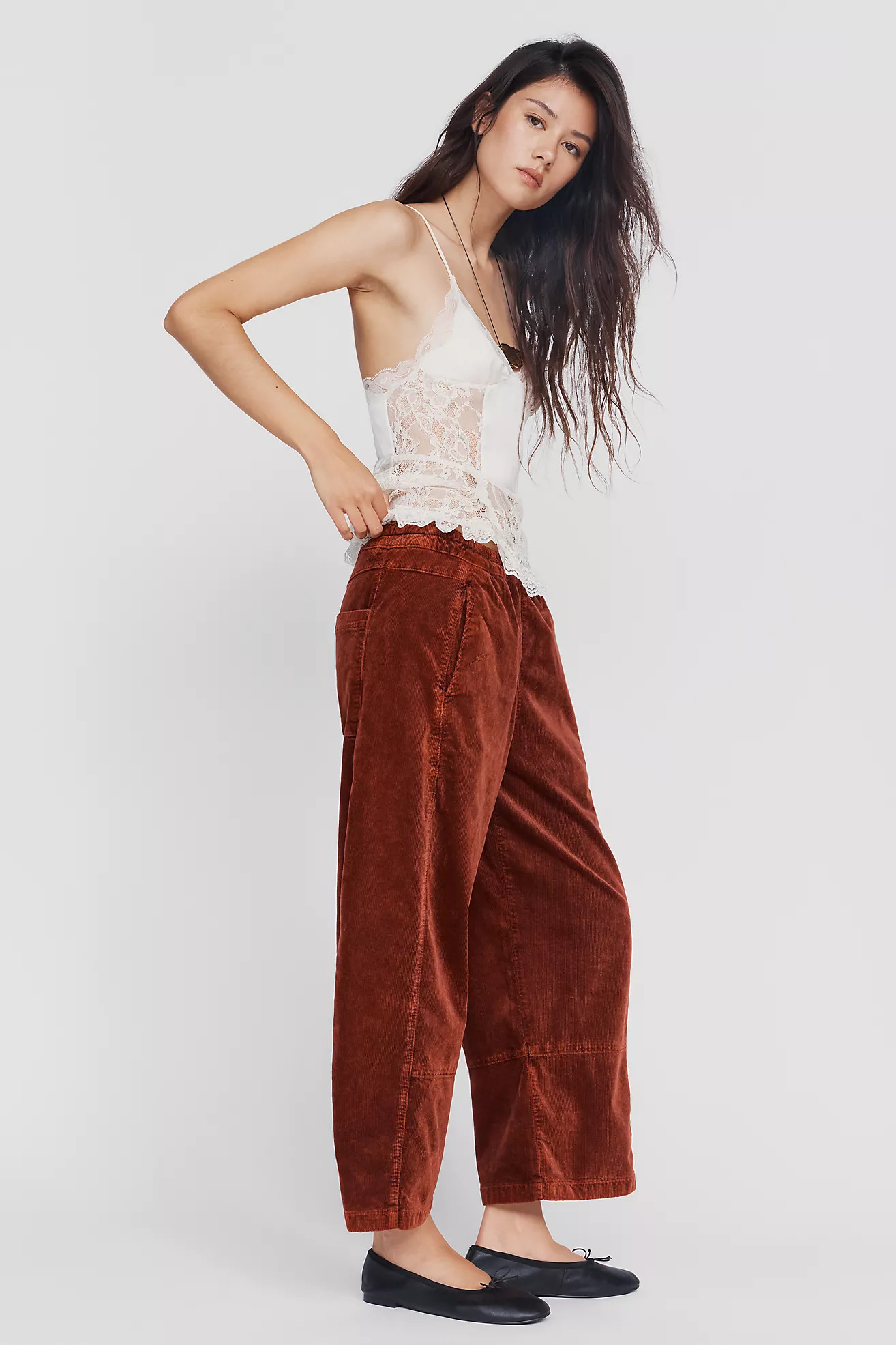 Pilcro Izzie Relaxed Corduroy Pull-On Barrel Pants | Anthropologie (US)