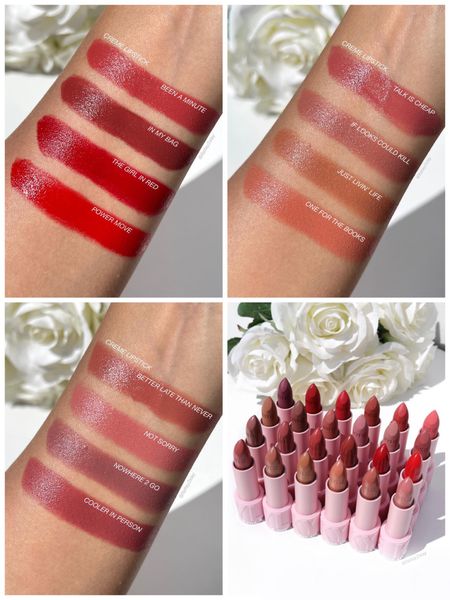 Swatches of Kylie Cosmetics Creme Lipsticks (*pr gifted) I am so in love with these lipsticks! They are creamy, pigmented, light-weight and packaging is so beautiful!!!

#kyliecosmetics #kylielipstick #kyliecremelipstick #lipstickswatches 

#LTKunder50 #LTKFind #LTKbeauty