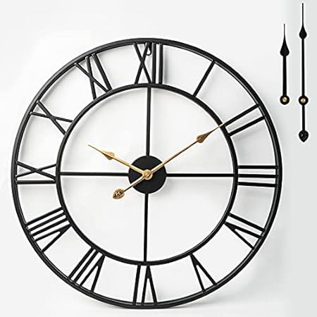 [Waterproof CASE] 23IN Large Wall Clock, Fityou Battery Operated Retro Silent Non Ticking Roman N... | Amazon (CA)