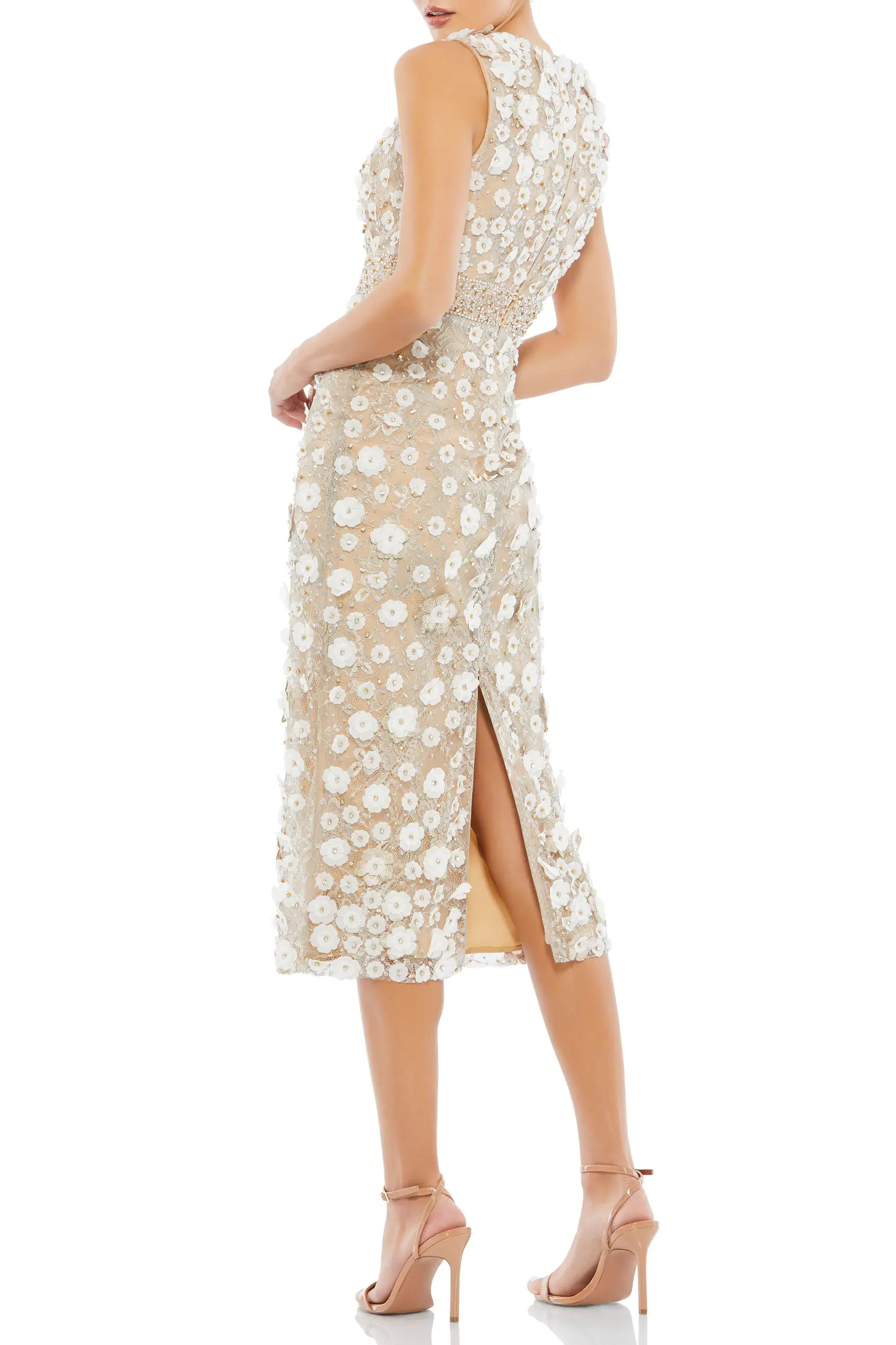 Floral Applique Sleeveless Midi Dress (Women) | Nordstrom | Nordstrom
