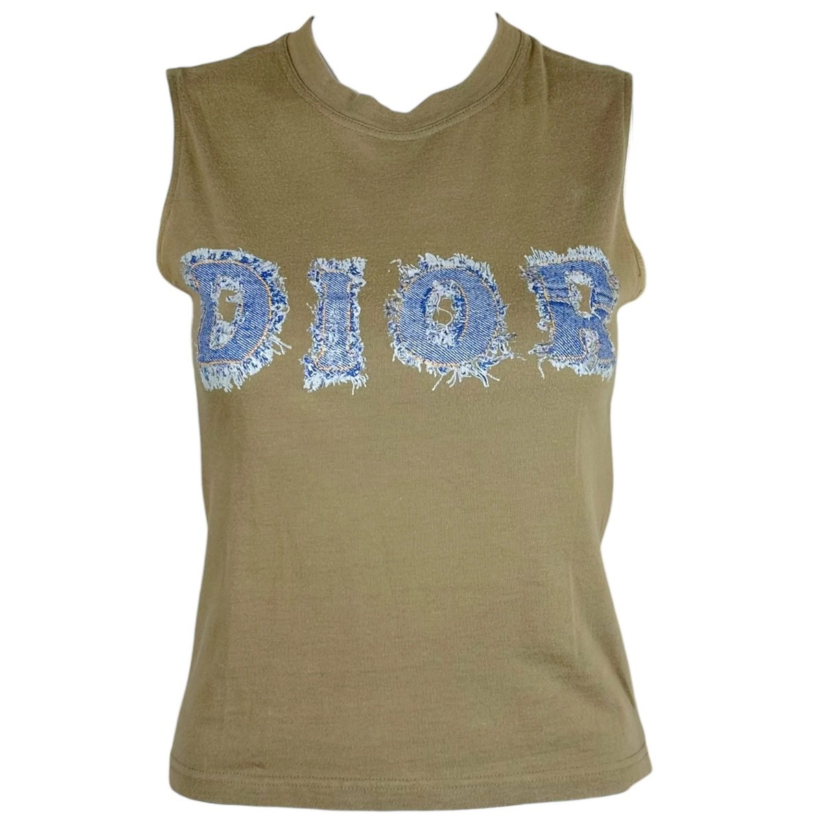 Christian Dior S/S 2003 Khaki Green Denim Logo Tank | eBay US