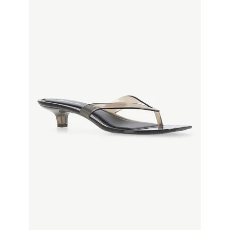 No Boundaries Women's Jelly Flip Flop Kitten Heel Sandals | Walmart (US)