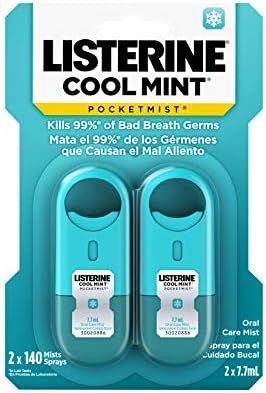Listerine Pocketmist Cool Mint Oral Care Mist to Get Rid Of Bad Breath, 2 Pack | Amazon (US)