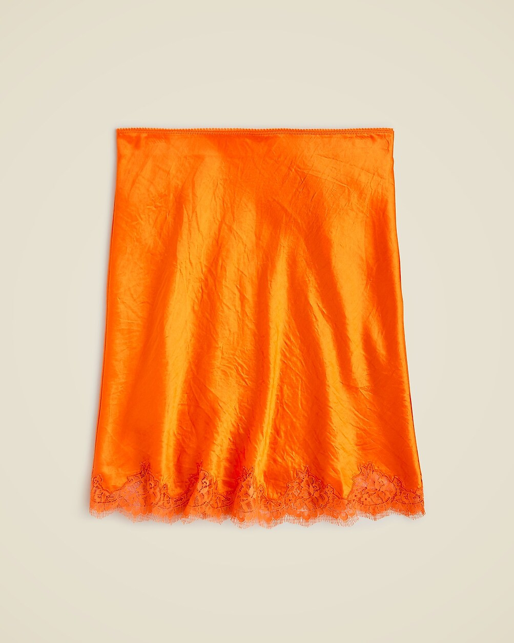Gwen lace-trim slip skirt in textured satin | J. Crew US