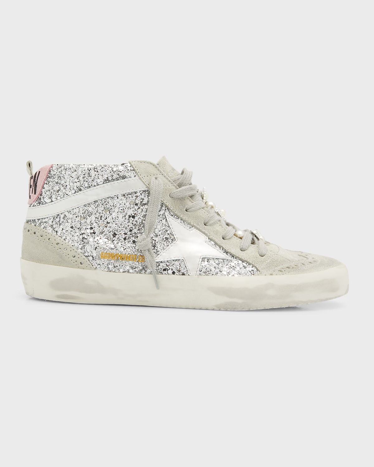 Mid Star Glitter Wing-Tip Sneakers | Neiman Marcus