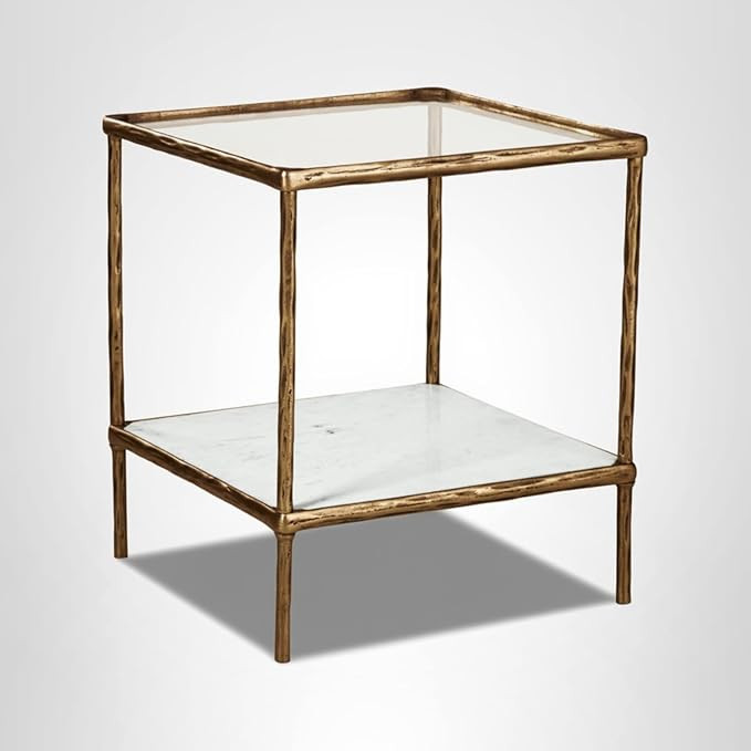 Signature Design by Ashley Ryandale | Contemporary Accent Table – Glass Top, Aluminum Frame & M... | Amazon (US)