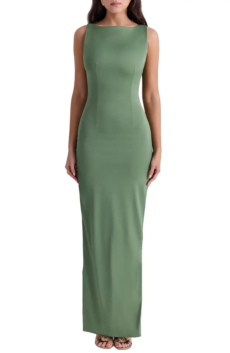 Filomena Side Slit Matte Jersey Gown | Nordstrom