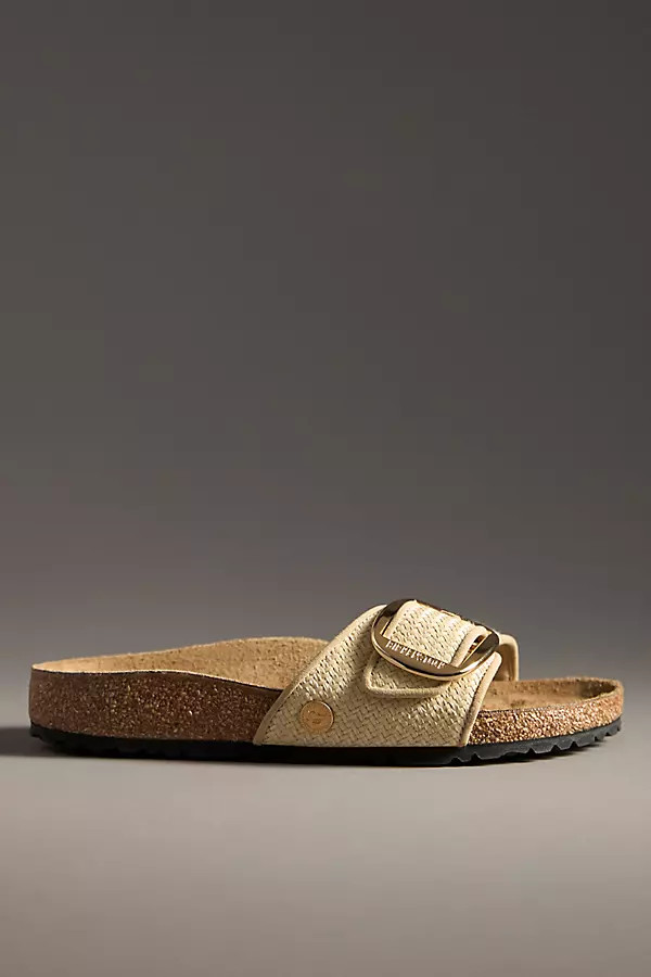 Birkenstock Madrid Big Buckle Raffia Sandals | Anthropologie (US)