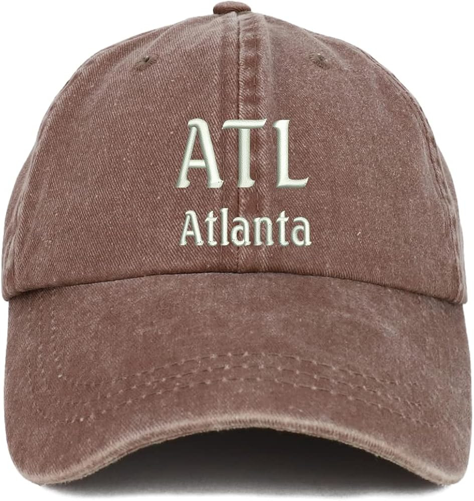 Trendy Apparel Shop ATL Atlanta Embroidered Pigment Dyed Washed Baseball Cap | Amazon (US)