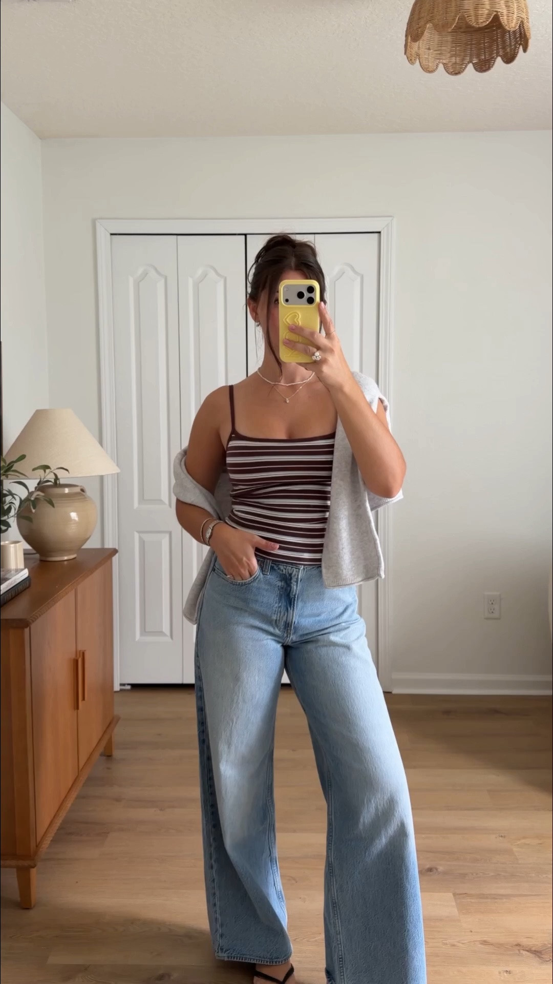 Simple summer to fall ootd! Wearing size small tank, small cardigan, and 26 regular jeans. Extra 15% off code DENIMAF @abercrombie

#LTKootd #LTKSeasonal #LTKSaleAlert
