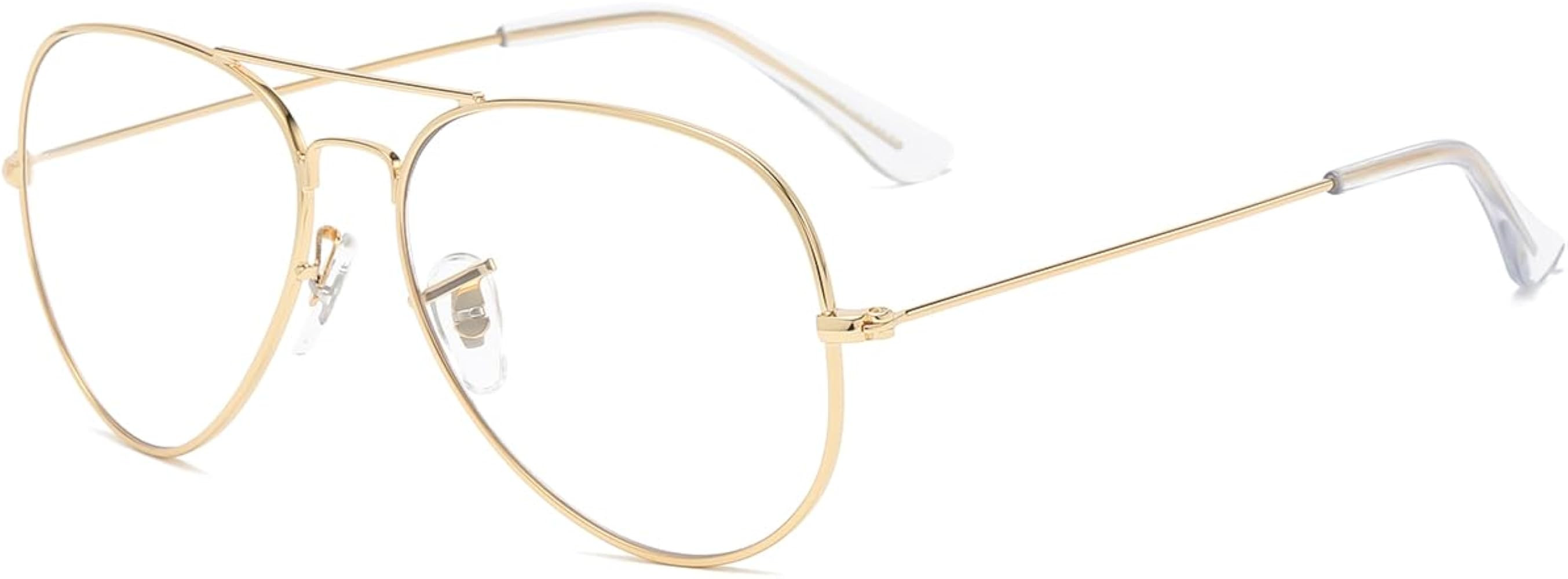 Brille Ohne Stärke Damen Herren - Retro Pilotenbrille 80er Fakebrillen | Amazon (DE)