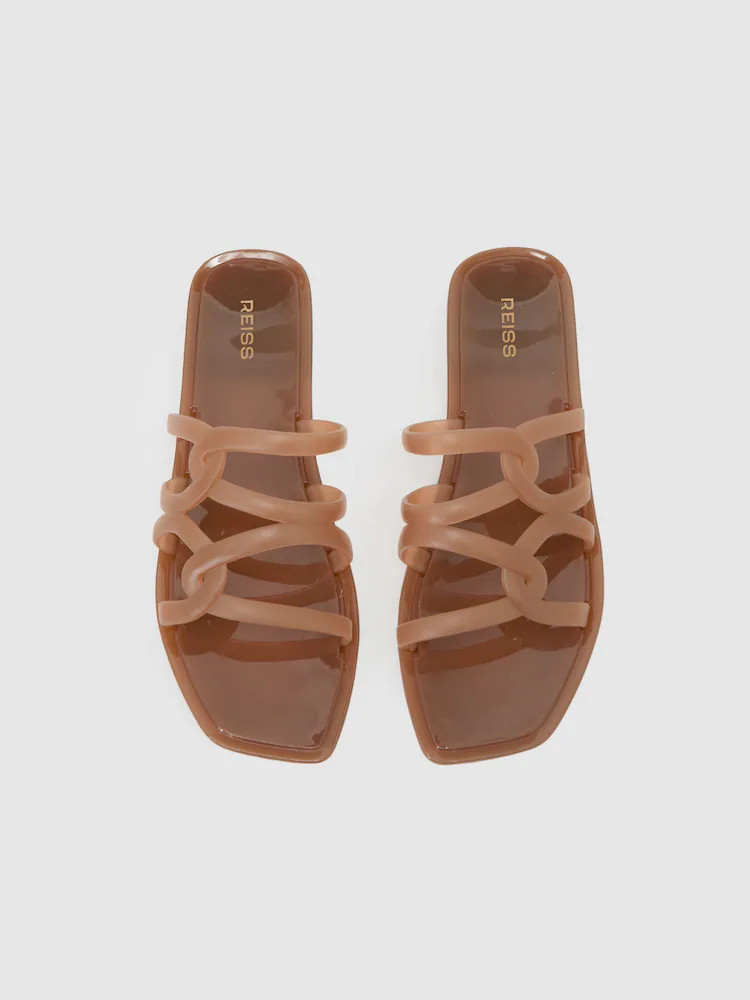 Reiss Neutral Juliette Interlocking Jelly Slide Sandals | Next EU