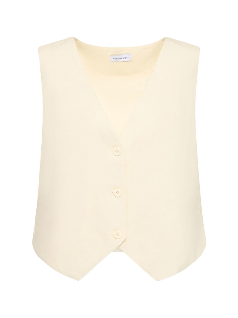 llen boxy linen blend vest | Luisaviaroma