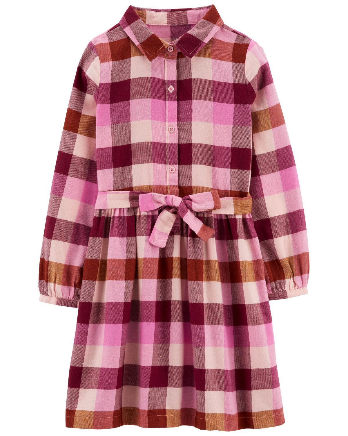 Pink Kid Plaid Cotton Flannel Shirt Dress | carters.com | Carter's