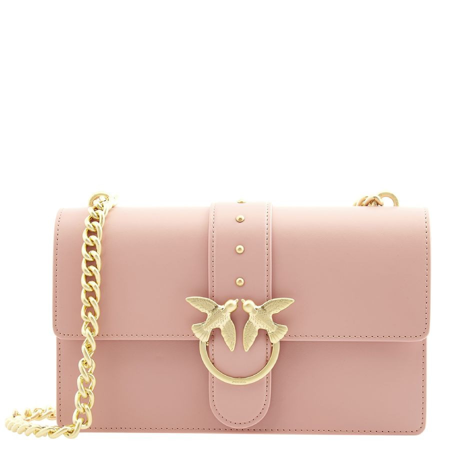 Pinko Ladies Love Simply Light Pink Leather Shoulder Bag | Jomashop.com & JomaDeals.com