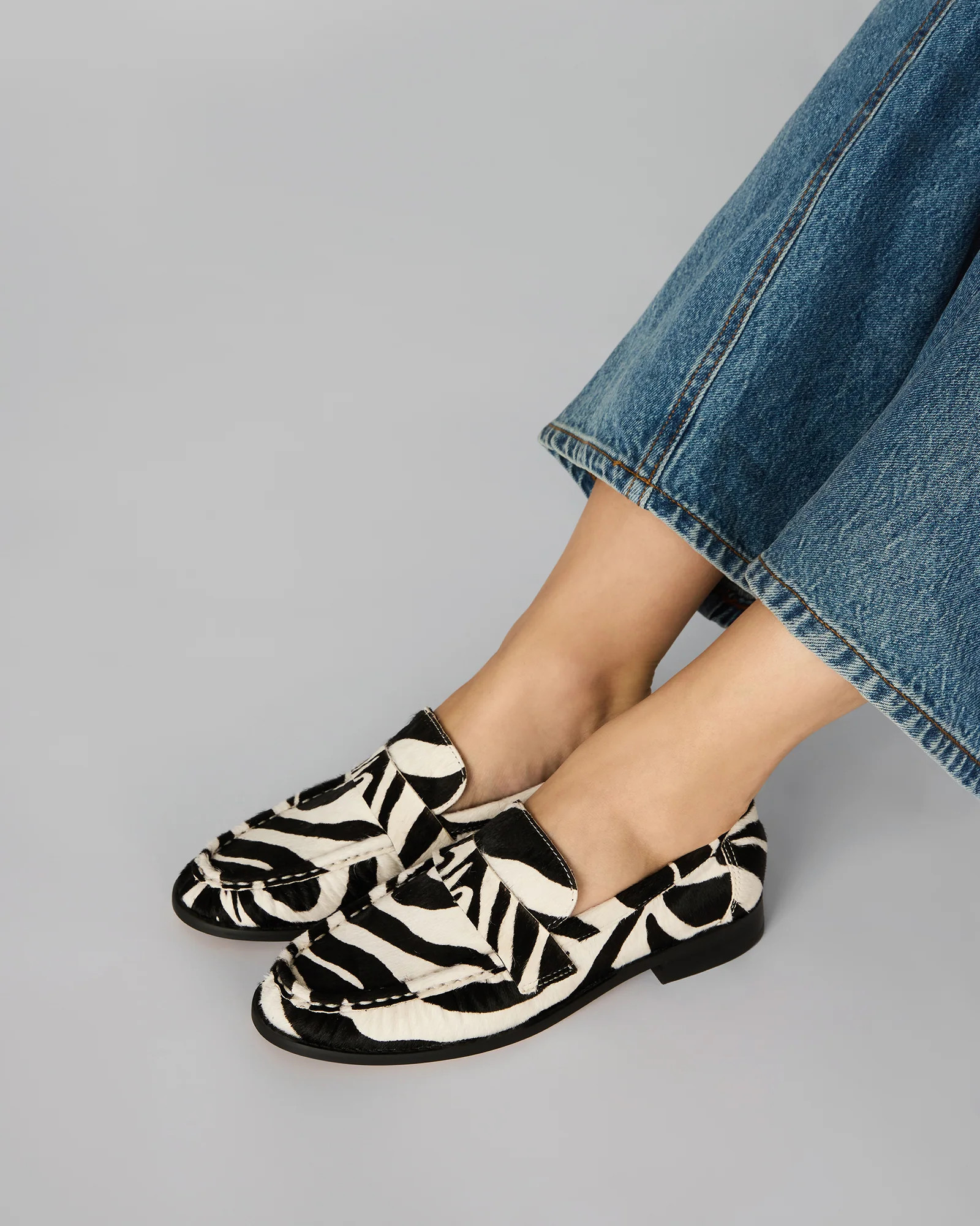 RONIE Zebra Scrunched Women's Loafer | Steve Madden (US)