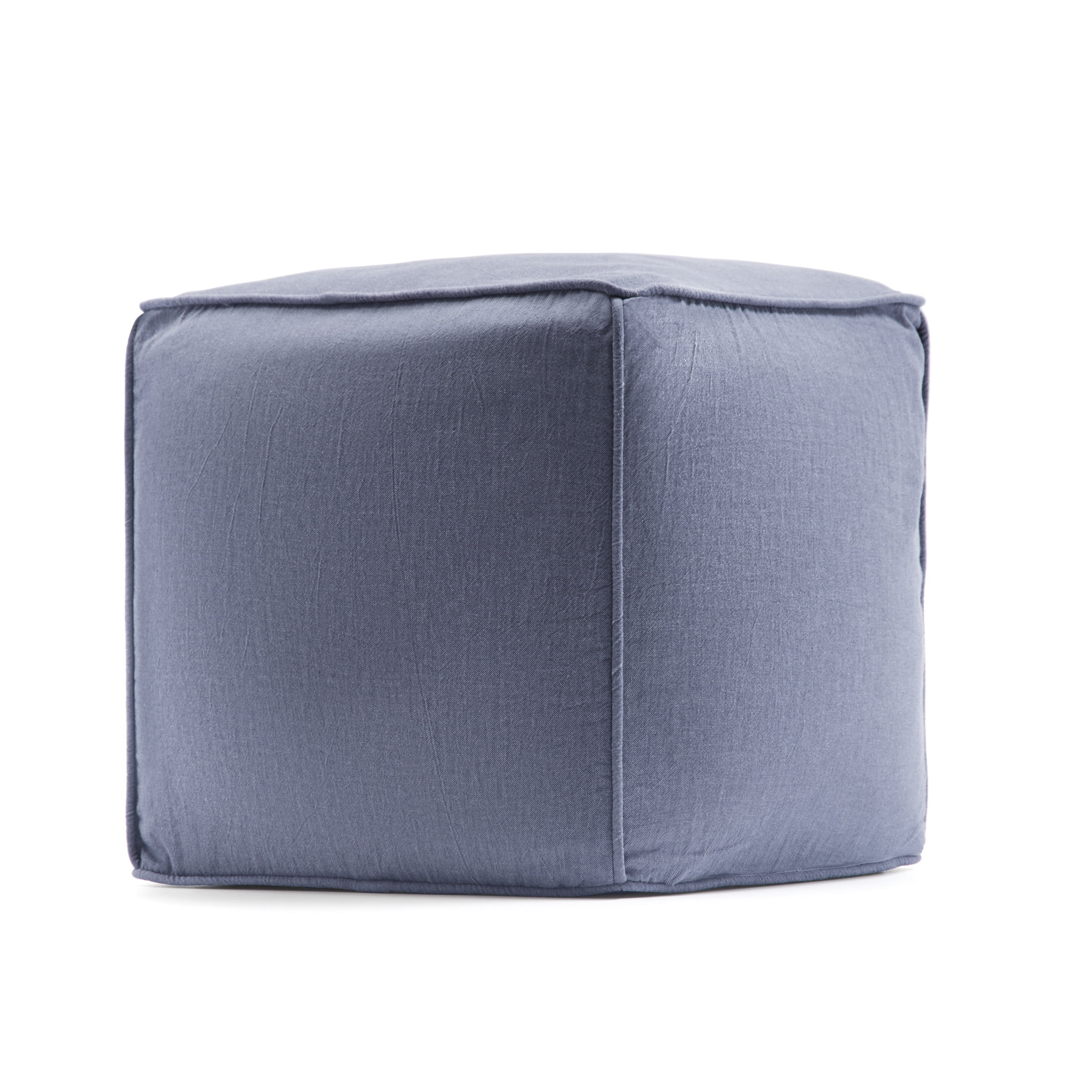 Gap Home Washed Denim Indoor Floor Pouf Dark Blue 16" x 16" x 16" - Walmart.com | Walmart (US)