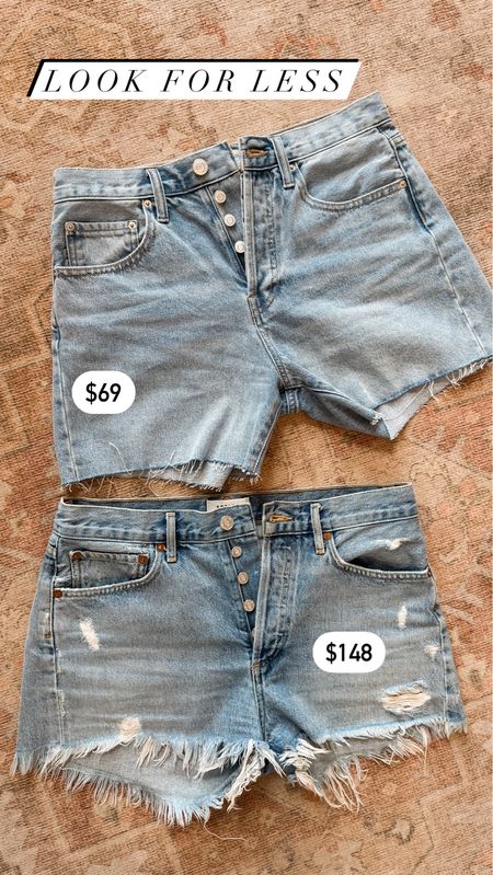 I sized up one on both brands for a little more room. High end vs lower end on these denim cutoff shorts, Parker shorts, Agolde, ZSupply, spring shorts, Jean shorts, summer shorts, spring outfit, summer outfit, light wash, button fly 

#LTKover40 #LTKfindsunder100 #LTKstyletip
