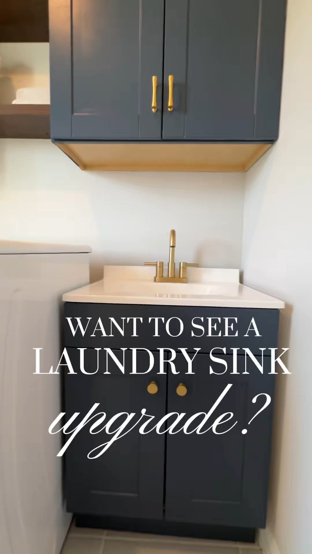 This customizable sink got a little glow-up with paint, a gold faucet, and hardware.

Sink: $149
Primer + paint: $47.96
Hardware: $7.96
Faucet: $76.98
Total: $280.90

You can save $47.96 on the paint and primer by going with the blue color sink option, but I needed it to match the laundry cabinets we already had in our laundry room, so I painted everything the same color.

Small changes, big difference. Paint color is STAINMASTER classic blue (semi-gloss)

#laundryroommakeover #diyhome #budgetupgrade #lowesproject #lowesfinds

#LTKHome
