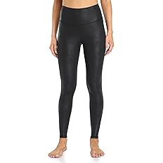 Colorfulkoala Women's High Waisted Matte Faux Leather Leggings Full Length Yoga Pants | Amazon (US)