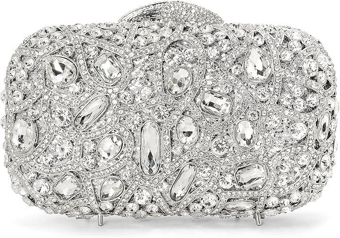 MOSSMON Luxury Crystal Clutch Rhinestones Evening Bag | Amazon (US)