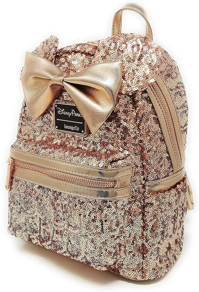 Disney Parks Sequined Rose Gold Designer Mini Backpack | Amazon (US)