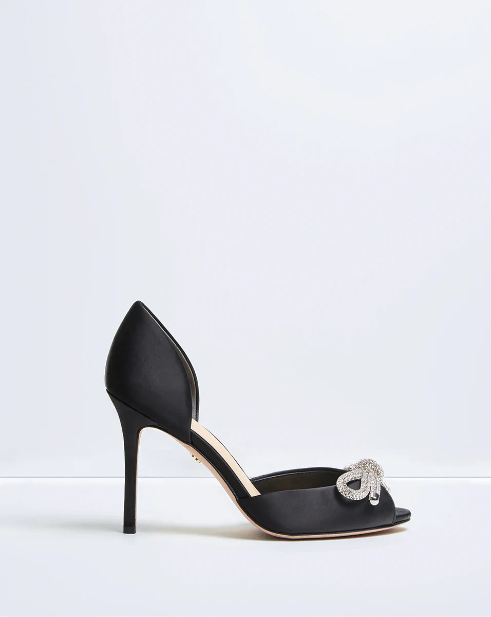 Gadot Peep-Toe Pump | Crystal-Embellished Bow | Veronica Beard