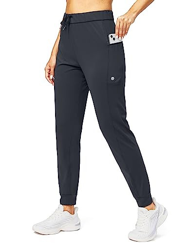 G Gradual Women's Joggers Pants with Zipper Pockets Stretch Tapered Athletic Joggers for Women Lounge, Jogging, Workout (Dark Grey, X-Small) | Amazon (US)