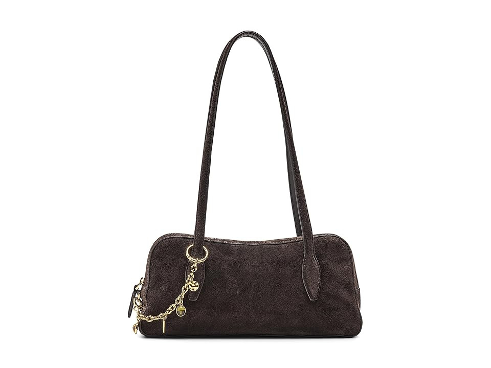 Madewell Suede Mini E/W Satchel Shoulder Charm Shoulder Women's Handbags Dark Carob | Zappos