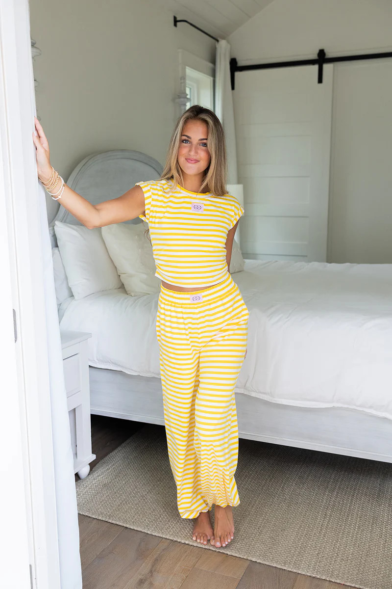 Baby Tee - Yellow Stripe | cocolillys
