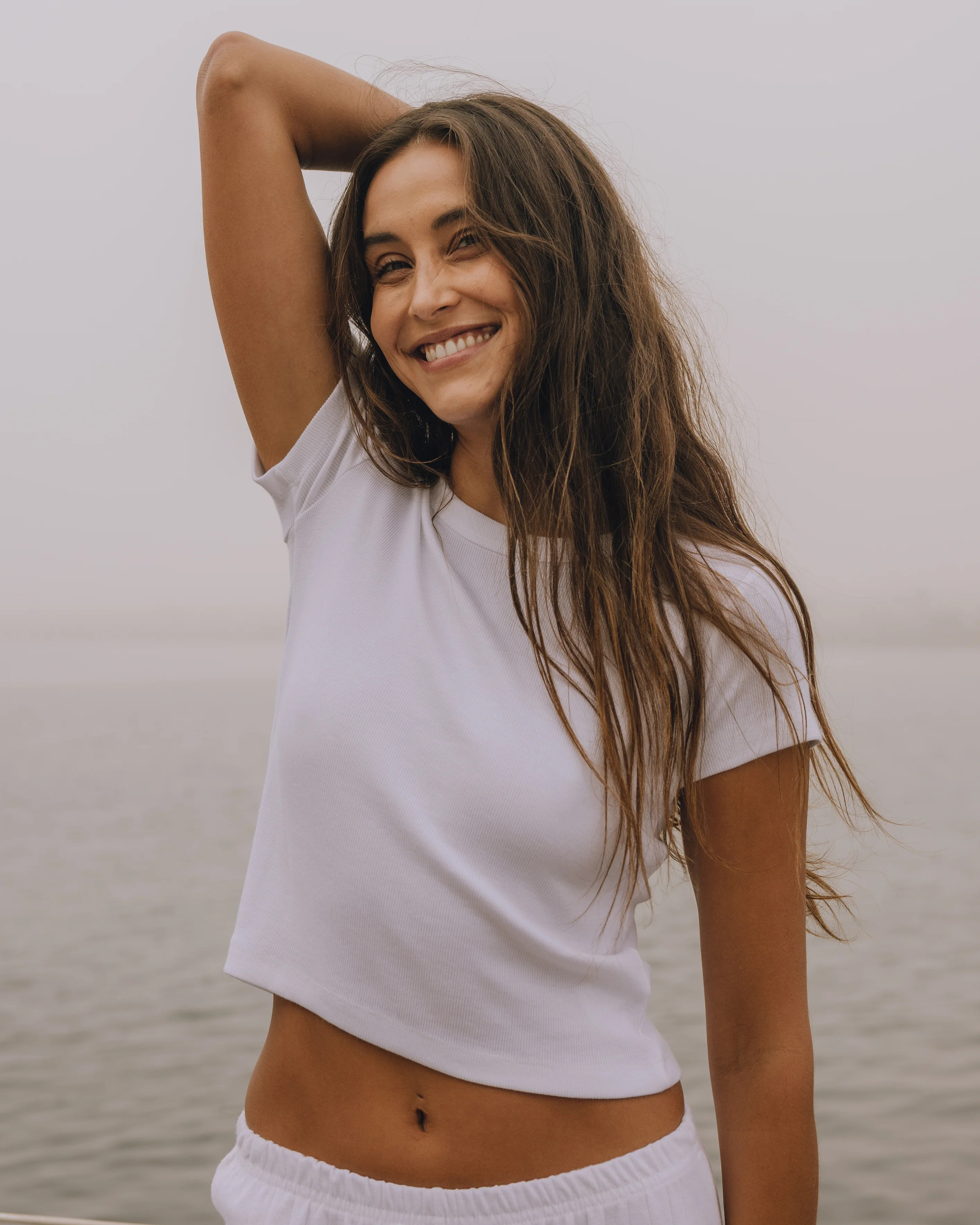 Ribbed Baby Tee - White | Daily Drills