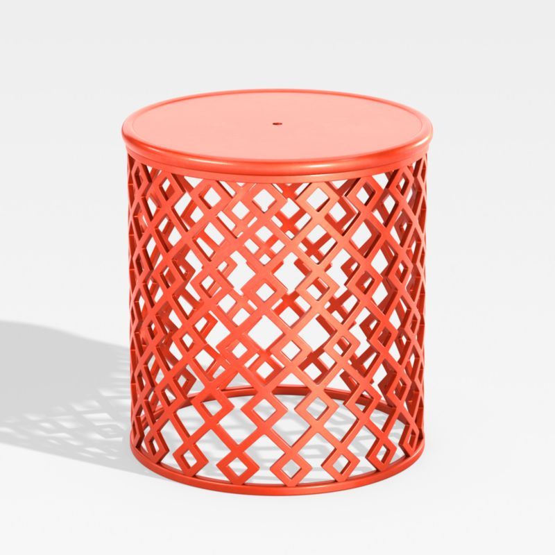 Lattice Diamonds Small Orange Side Table + Reviews | Crate and Barrel | Crate & Barrel