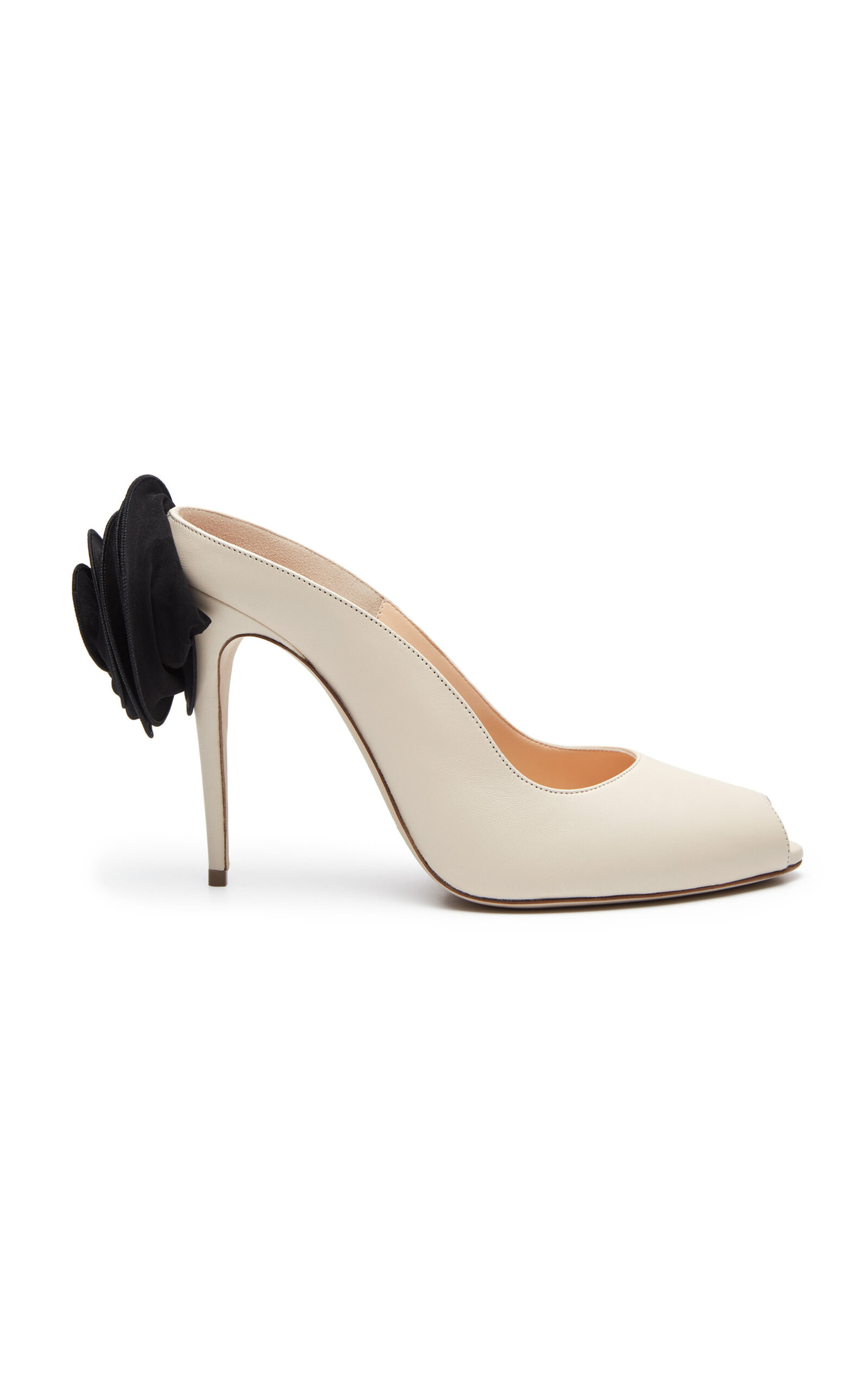 Peep Toe Leather Mules | Moda Operandi (Global)