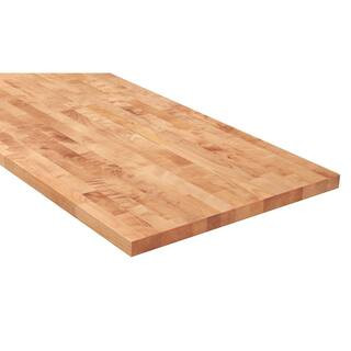 HARDWOOD REFLECTIONS 6 ft. L x 25 in. D Unfinished Birch Solid Wood Butcher Block Countertop With... | The Home Depot