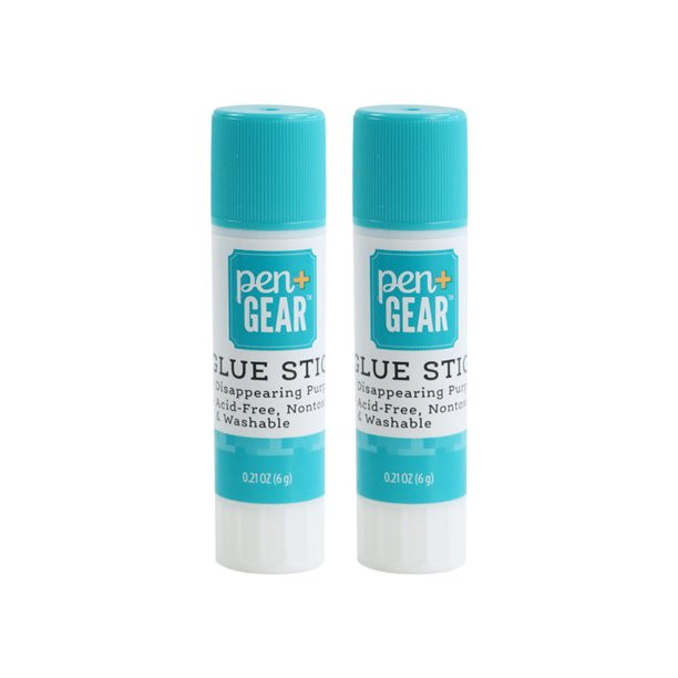 Pen+Gear Disappearing Purple School Glue Sticks,6g  0.21oz 2 Count, Washable, Disappearing Purple | Walmart (US)