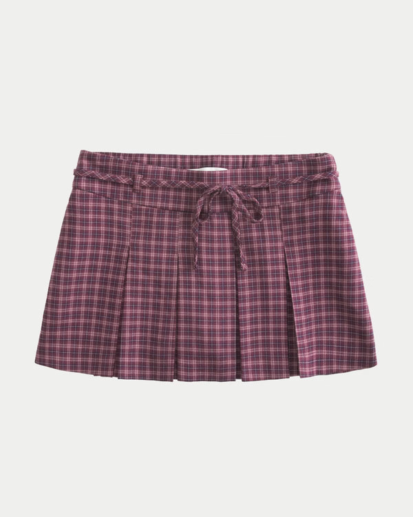 Mid-Rise Pleated Mini Skort | Hollister (US)