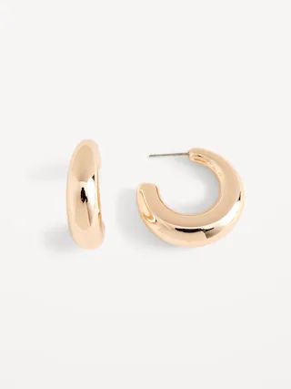 Gold-Plated Open Hoop Earrings for Women | Old Navy (US)