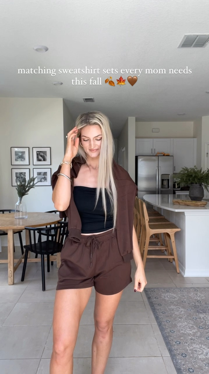 Sweatshirt sets for fall! The shirt and shorts both have pockets. The shorts have an adjustable tie. I sized up to a large for a roomier fit. Paired with tube tops because it’s still hot here, but they would also look so cute with a flannel or jacket. 

Tube tops size small- I sized down. 

Amazon fashion, comfy outfit, travel outfit, fall outfit, easy outfit, matching sets, two piece sets, fall 2024 

#LTKStyleTip #LTKSaleAlert #LTKFallSale