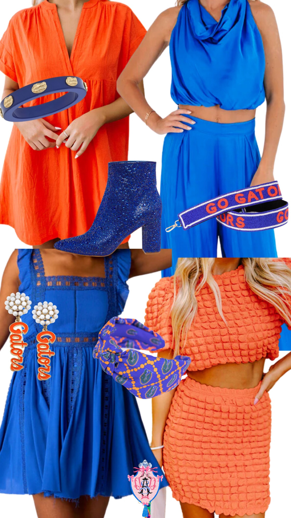 blue and orange game day dresses Astros Floral Dress main image 1