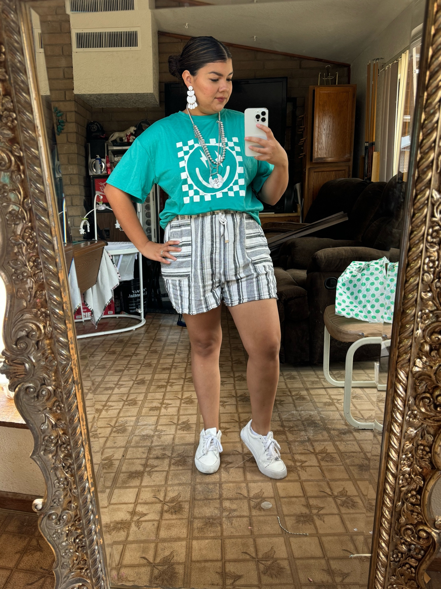 I love this outfit! Was lucky enough to thrift these shorts and it reminds me of the current boxer trend going on but this is a little more practical for my style! 

#LTKBacktoSchool #LTKTravel #LTKMidsize