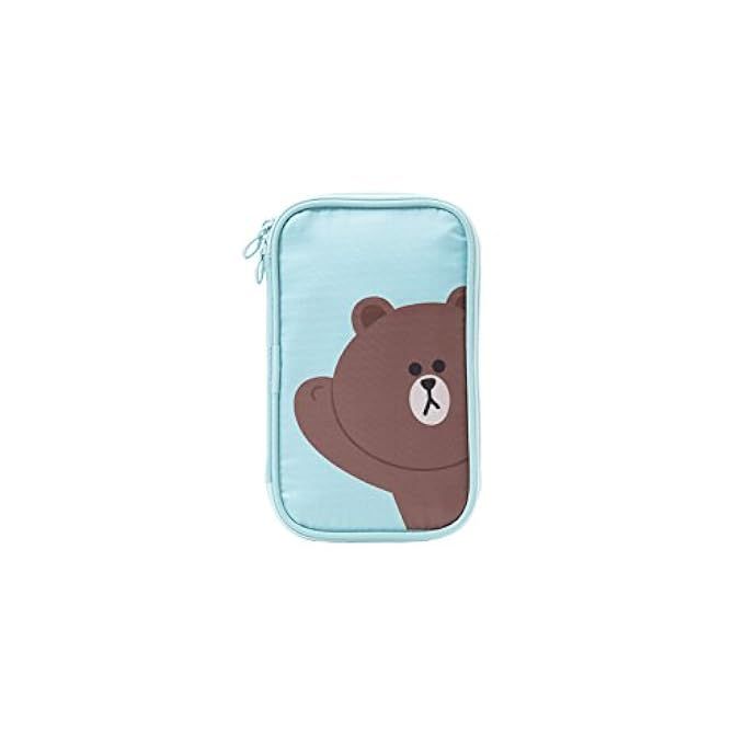 LINE FRIENDS Brown Travel Pouch One Size Blue | Amazon (US)