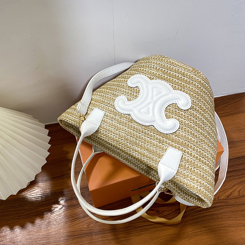 Arc de Triomphe Handbag Shoulder Crossbody Bag Celine Women's Bag Straw Vegetable Basket Bucket B... | Walmart (US)