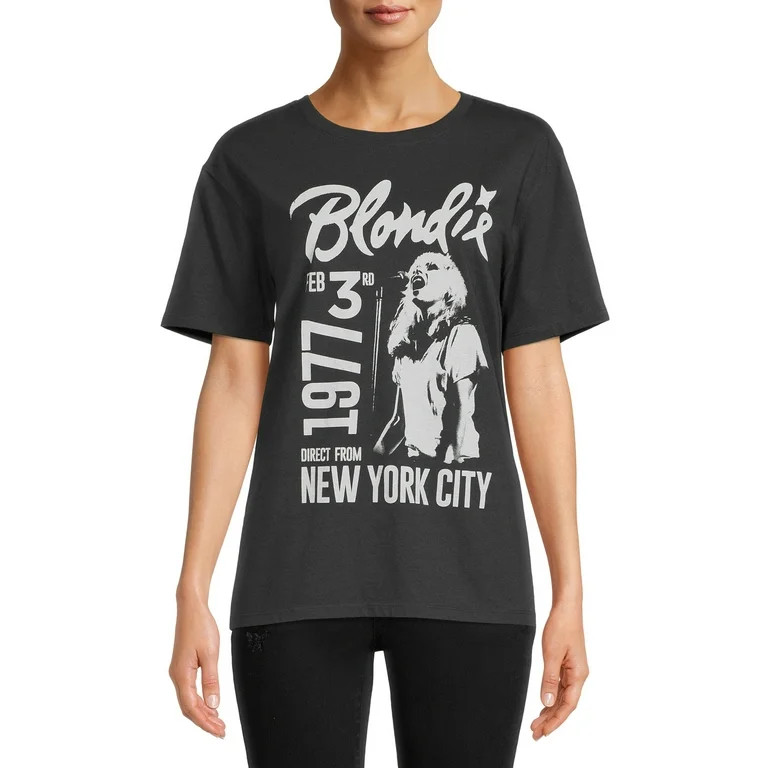 Time & Tru Women's Blondie NY Graphic Short Sleeve Tee | Walmart (US)