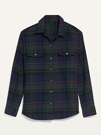 Oversized Plaid Flannel Boyfriend Tunic Shirt for Women | Old Navy (US)