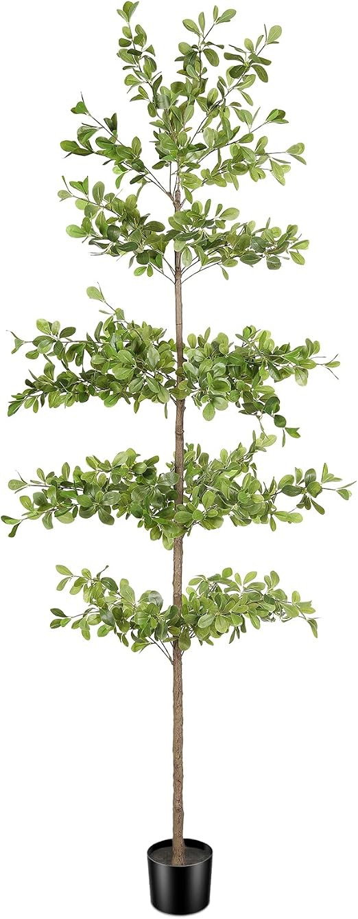 7ft Faux Black Olive Tree - Shady Lady Tree Artificial Plant with Realistic Trunk and Dense Leave... | Amazon (US)
