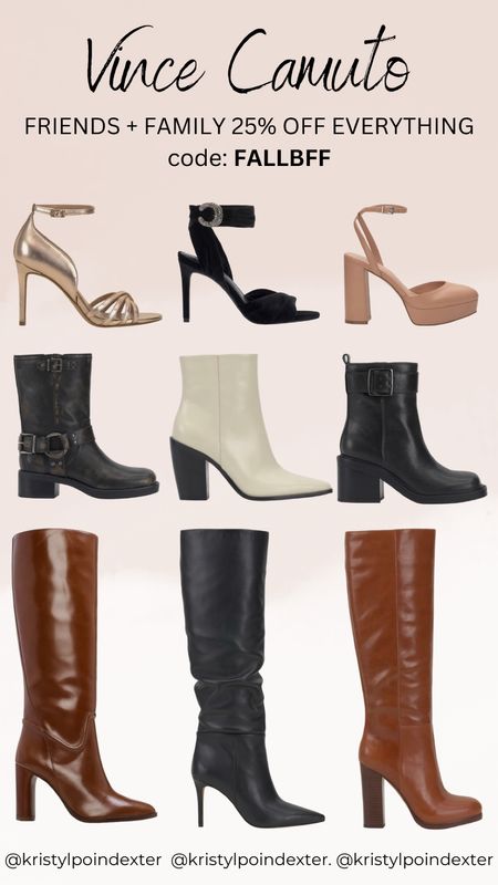 Vince Camuto Friends + Family Sale on everything! Perfect time to grab some Fall Boots, Booties & Holiday Cocktail Party Shoes! Shoes for all occasions! 

#fallboots #womensshoes #womensboots #shoesale

#LTKHoliday #LTKsalealert #LTKshoecrush