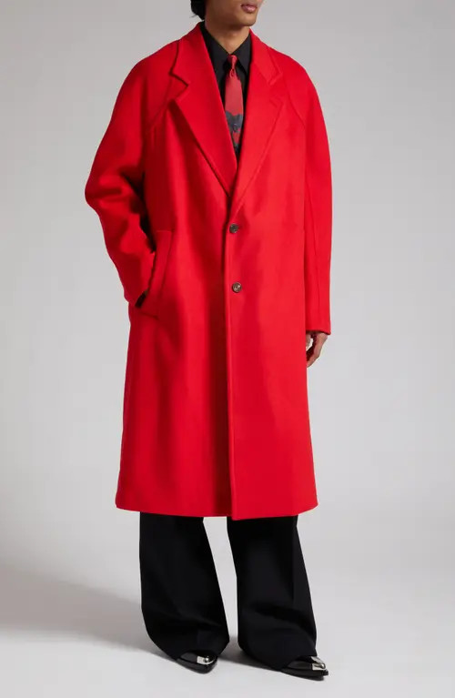 Alexander McQueen Oversize Wool & Cashmere Coat in Lust Red at Nordstrom, Size 42 Us | Nordstrom