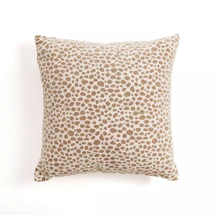 New! Tan Leopard Jacquard Pillow | Kirkland's Home