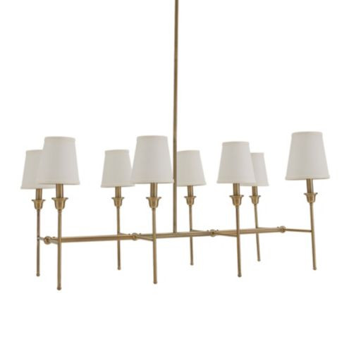 Georgia Linear 8 Light Chandelier with Antique Brass Finish & Ball Accents | Ballard Designs, Inc.